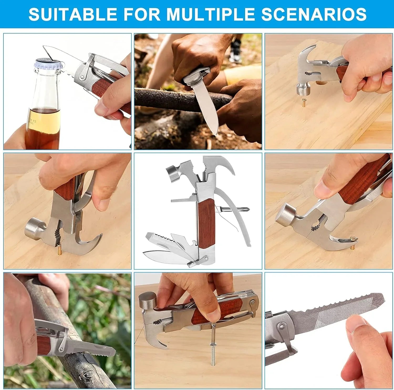 14-in-1 Stainless Steel Multitool Hammer