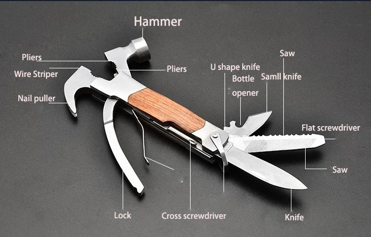 14-in-1 Stainless Steel Multitool Hammer